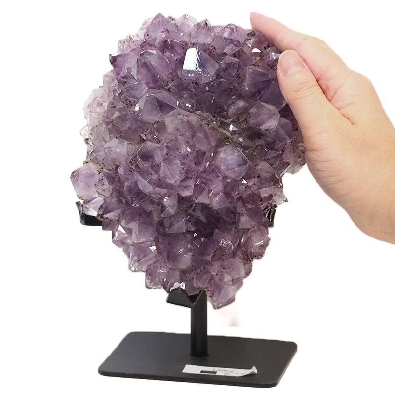 1.58kg Amethyst Cluster With Custom Metal Stand DS259 5 Amethyst Geode on Metal Stand DS258