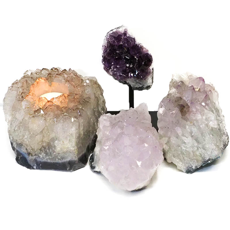 Amethyst Crystal Set - 4 Pieces S321 3 Amethyst Crystal Set - 4 Pieces S321-1