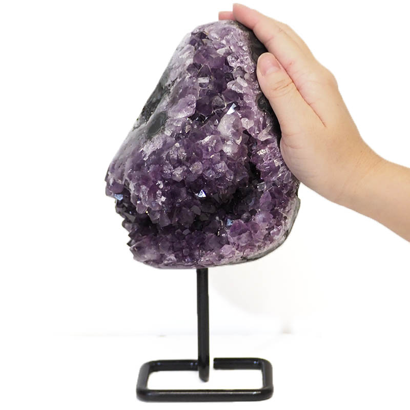 2.37kg Amethyst Geode With Custom Metal Stand DS237 5 Amethyst Geode on Metal Stand DS237