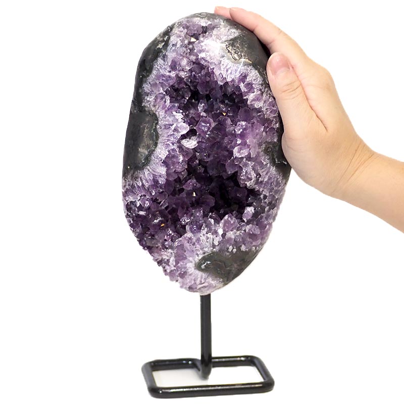 2.0kg Amethyst Geode With Custom Metal Stand DS239 5 Amethyst Geode on Metal Stand DS239