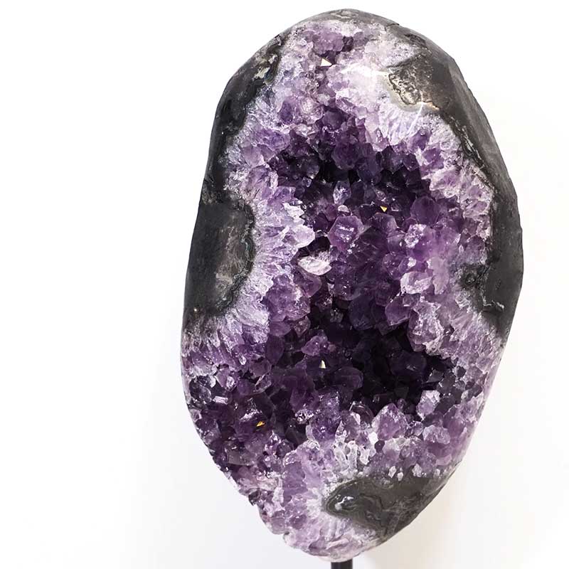 2.0kg Amethyst Geode With Custom Metal Stand DS239 3 Amethyst Geode on Metal Stand DS239