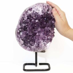 2.91kg Amethyst Geode With Custom Metal Stand DS240 7 Amethyst Geode on Metal Stand DS240