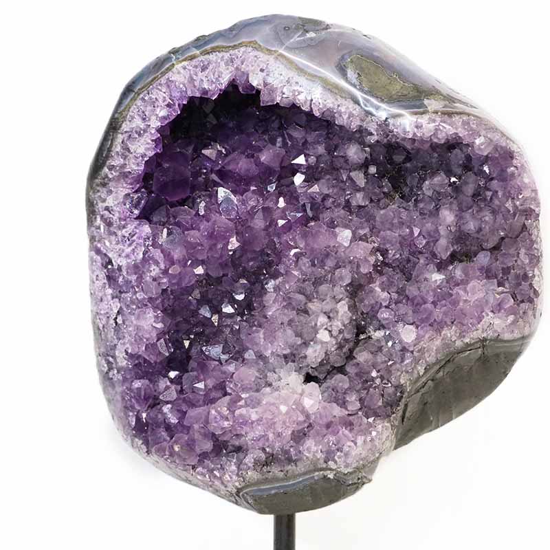 2.13kg Amethyst Geode With Custom Metal Stand DS241 3 Amethyst Geode on Metal Stand DS241