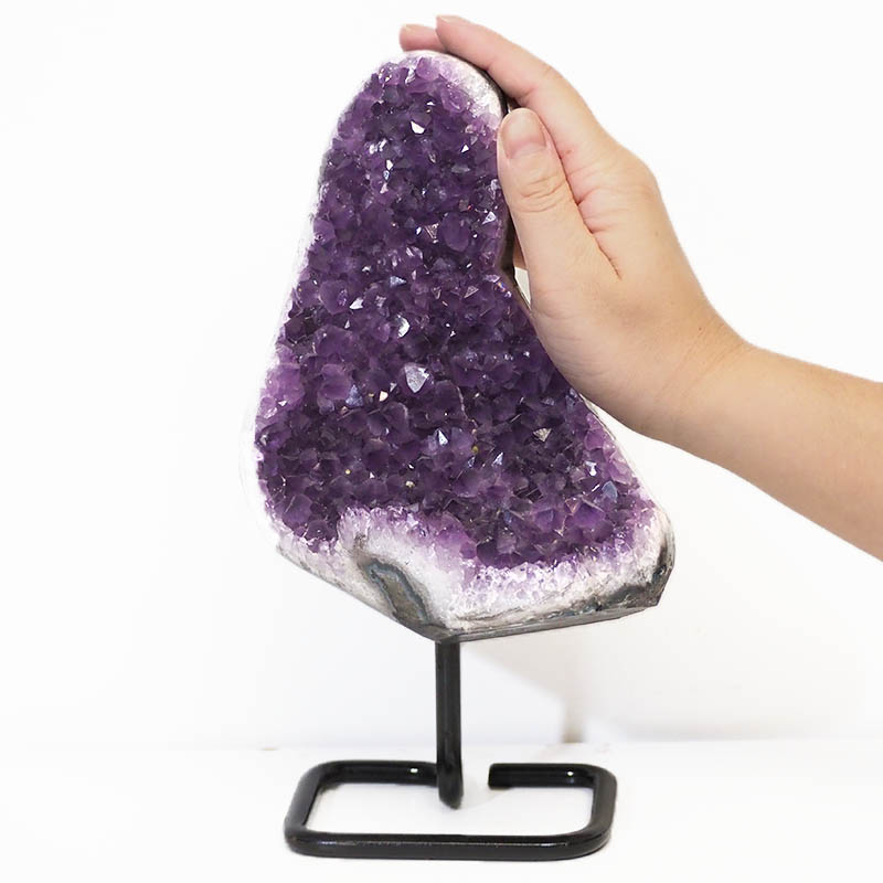 1.94kg Amethyst Geode With Custom Metal Stand DS242 5 Amethyst Geode on Metal Stand DS242