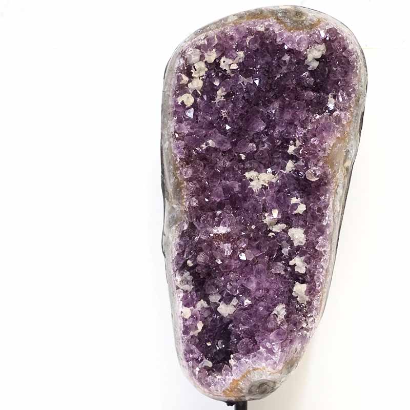 2.65kg Amethyst Geode With Custom Metal Stand DS244 3 Amethyst Geode on Metal Stand DS244
