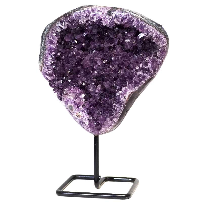 2.64kg Amethyst Geode With Custom Metal Stand DS245 4 Amethyst Geode on Metal Stand DS245