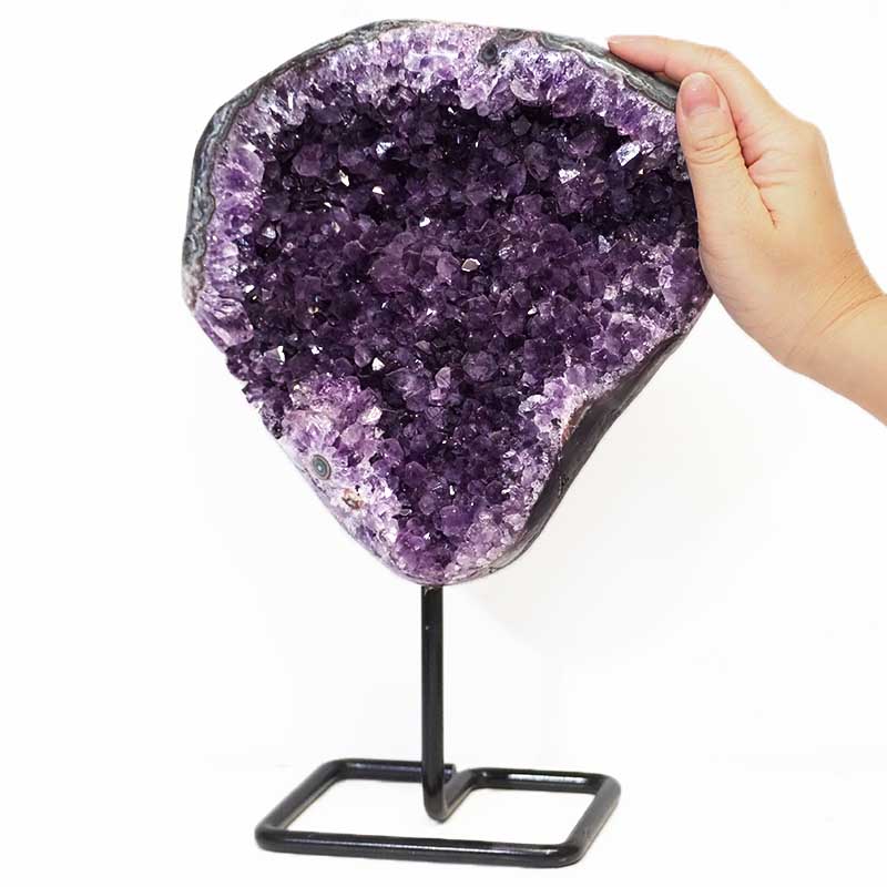 2.64kg Amethyst Geode With Custom Metal Stand DS245 5 Amethyst Geode on Metal Stand DS245