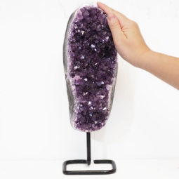 2.65kg Amethyst Geode With Custom Metal Stand DS247 9 Amethyst Geode on Metal Stand DS247