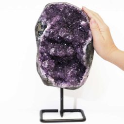 4.74kg Amethyst Geode With Custom Metal Stand DS249 9 Amethyst Geode on Metal Stand DS249
