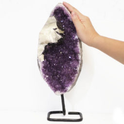 2.85kg Amethyst Geode With Custom Metal Stand DS250 7 Amethyst Geode on Metal Stand DS250