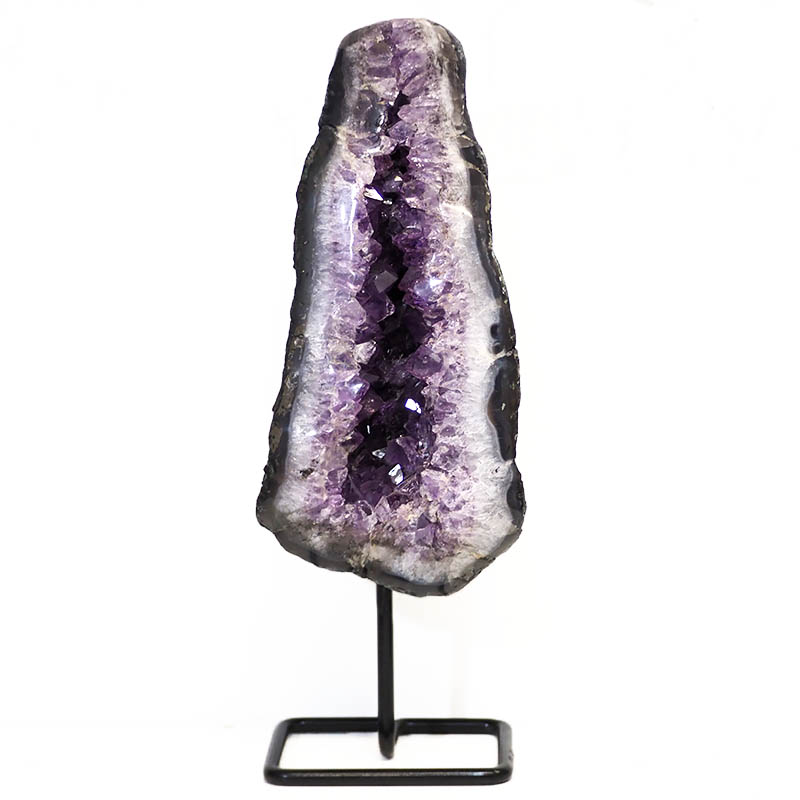 3.68kg Amethyst Geode With Custom Metal Stand DS252 4 Amethyst Geode on Metal Stand DS252