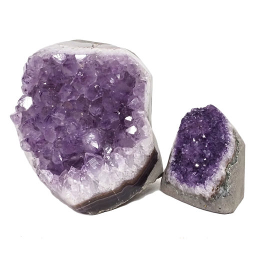 Amethyst Polished Crystal Geode Specimen Set 2 Pieces DN811 | Himalayan Salt Factory