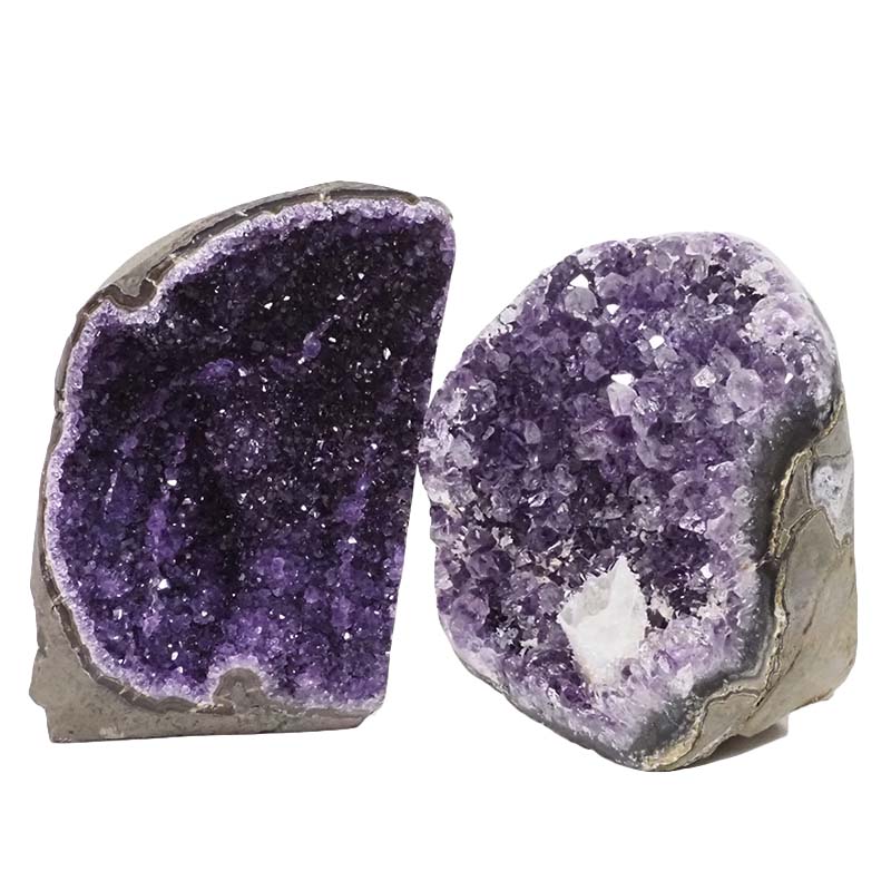 2.71kg Amethyst Polished Crystal Geode Specimen Set 2 Pieces DN817 3 Amethyst Polished Crystal Geode Specimen Set 2 Pieces DN817 | Himalayan Salt Factory