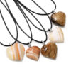 Banded Onyx Heart Pendant Set 5 | Himalayan Salt Factory