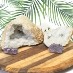 Calcite Geode Set with Amethyst DJ442