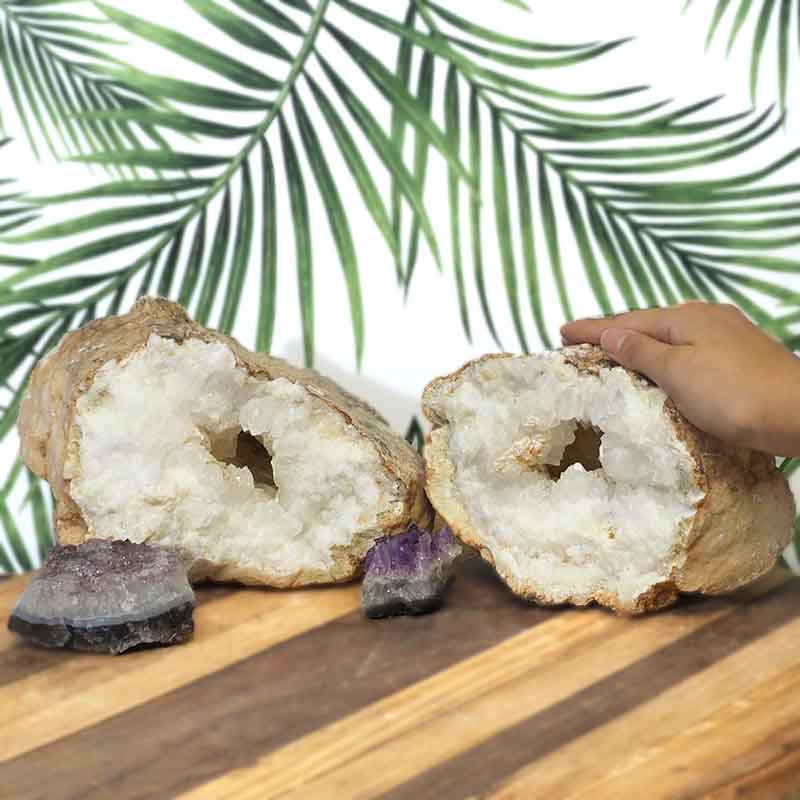 8.15kg Calcite Geode Set with Amethyst DJ443 4 Calcite Geode Set with Amethyst DJ443-1