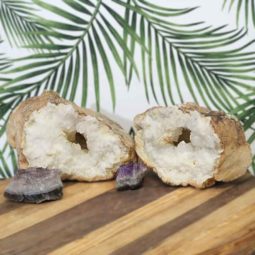 Calcite Geode Set with Amethyst DJ443