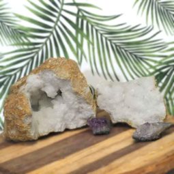 Calcite Geode Set with Amethyst DJ444