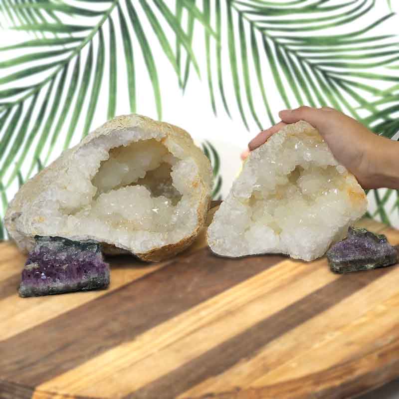 5.40kg Calcite Geode Set with Amethyst DJ447 4 Calcite Geode Set with Amethyst DJ447-1