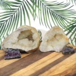 Calcite Geode Set with Amethyst DJ447