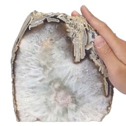 Natural Agate Crystal Lamp with LED Bulb N1182 | Himalayan Salt Factory