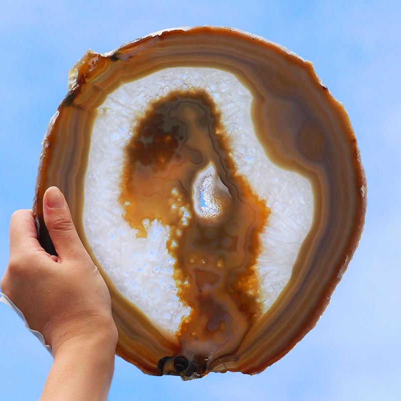 0.81Kg Natural Agate Plate J763 3 Natural Agate Plate J763