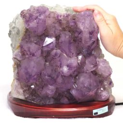 13.20kg Natural Amethyst Crystal Lamp - Timber Base DS276 10 13.20kg Natural Amethyst Crystal Lamp - Timber Base DS276 9