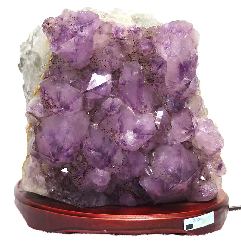 13.20kg Natural Amethyst Crystal Lamp - Timber Base DS276 4 13.20kg Natural Amethyst Crystal Lamp - Timber Base DS276