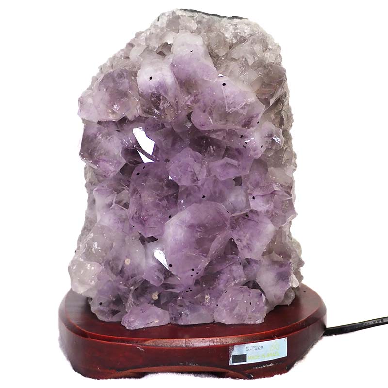 5.75kg Natural Amethyst Crystal Lamp - Timber Base DS277 5 5.75kg Natural Amethyst Crystal Lamp - Timber Base DS277
