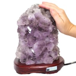 5.75kg Natural Amethyst Crystal Lamp - Timber Base DS277 11 5.75kg Natural Amethyst Crystal Lamp - Timber Base DS277 10