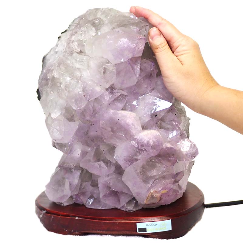 8.55kg Natural Amethyst Crystal Lamp - Timber Base DS279 7 8.55kg Natural Amethyst Crystal Lamp - Timber Base DS279 - Image 3