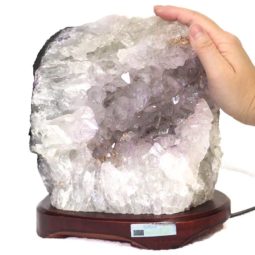 5.95kg Natural Amethyst Crystal Lamp - Timber Base DS281 10