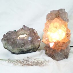 2.2Kg Natural Amethyst Crystal Lamp with Tea Light Candle Holder Set 2 Pieces S489 6 Natural White Amethyst Crystal Lamp with Tea Light Candle Holder Set 2 Pieces S489