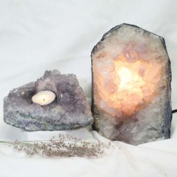 2.9Kg Natural Amethyst Crystal Lamp with Tea Light Candle Holder Set 2 Pieces S490 7 Natural White Amethyst Crystal Lamp with Tea Light Candle Holder Set 2 Pieces S490