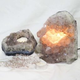 2.8Kg Natural Amethyst Crystal Lamp with Tea Light Candle Holder Set 2 Pieces S491 6 Natural White Amethyst Crystal Lamp with Tea Light Candle Holder Set 2 Pieces S491
