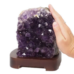 3.36kg Natural Amethyst Crystal Lamp with Timber Base DN801 7 Natural Amethyst Crystal Lamp with Timber Base DN801 | Himalayan Salt Factory