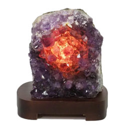 3.36kg Natural Amethyst Crystal Lamp with Timber Base DN801 6 Natural Amethyst Crystal Lamp with Timber Base DN801 | Himalayan Salt Factory