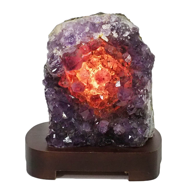 3.36kg Natural Amethyst Crystal Lamp with Timber Base DN801 4 Natural Amethyst Crystal Lamp with Timber Base DN801 | Himalayan Salt Factory
