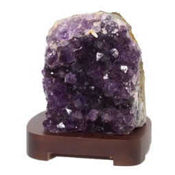 Natural Amethyst Crystal Lamp with Timber Base DN801 | Himalayan Salt Factory