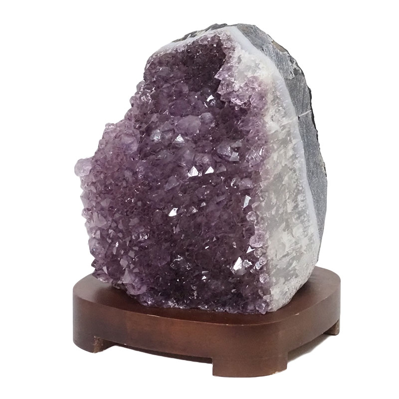 3.32kg Natural Amethyst Crystal Lamp with Timber Base DN803 3 Natural Amethyst Crystal Lamp with Timber Base DN803 | Himalayan Salt Factory