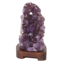 Natural Amethyst Crystal Lamp with Timber Base DN806 | Himalayan Salt Factory