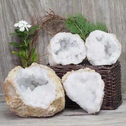 Natural Calcite Geode Pair – 2 Small Geodes Set N1103 | Himalayan Salt Factory