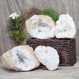 Natural Calcite Geode Pair – 2 Small Geodes Set N1105 | Himalayan Salt Factory