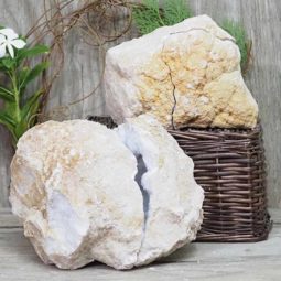 Natural Calcite Geode Pair – 2 Small Geodes Set N1107 | Himalayan Salt Factory