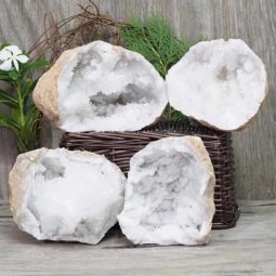 Natural Calcite Geode Pair – 2 Small Geodes Set N1108 | Himalayan Salt Factory