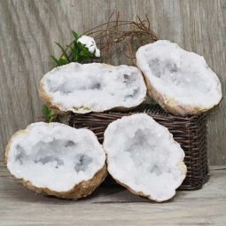Natural Calcite Geode Pair – 2 Small Geodes Set N1112 | Himalayan Salt Factory