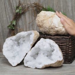 Natural Calcite Geode Pair – 2 Small Geodes Set N1114 | Himalayan Salt Factory