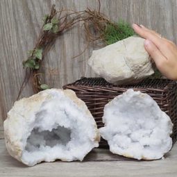 Natural Calcite Geode Pair – 2 Small Geodes Set N1115 | Himalayan Salt Factory