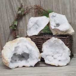 Natural Calcite Geode Pair – 2 Small Geodes Set N1115 | Himalayan Salt Factory
