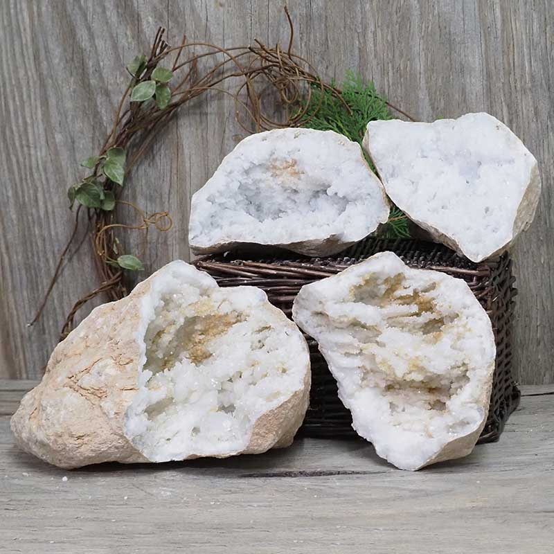 Natural Calcite Geode Pair - 2 Small Geodes Set N1116 3 Natural Calcite Geode Pair – 2 Small Geodes Set N1116 | Himalayan Salt Factory